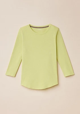 Slub Knit 3/4 Sleeve Tee
