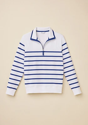 Striped Quarter Zip Pullover