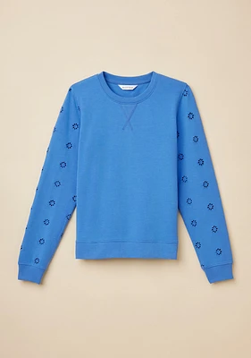 Eyelet Detail Sweatshirt