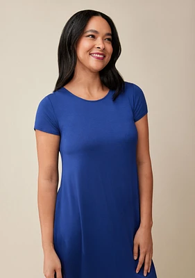 Short Sleeve A-Line Swing Dress