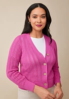 Pointelle Knit Cardigan