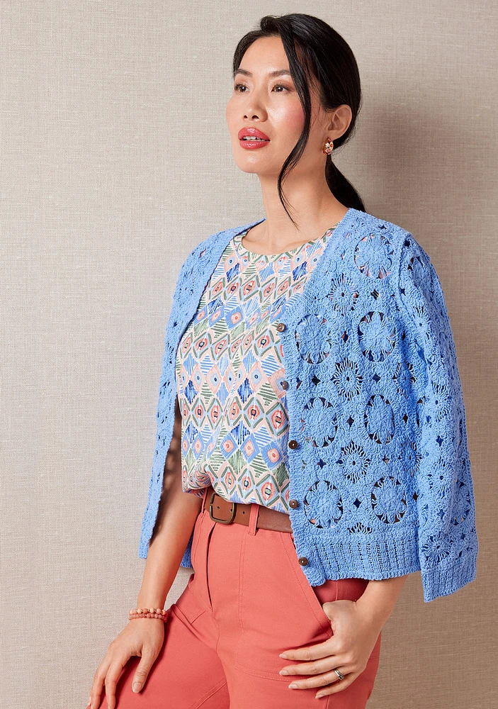 Button Up Crochet Cardigan