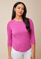 Slub Knit 3/4 Sleeve Tee