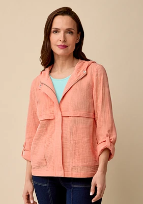 Crinkle Gauze Hoody Jacket