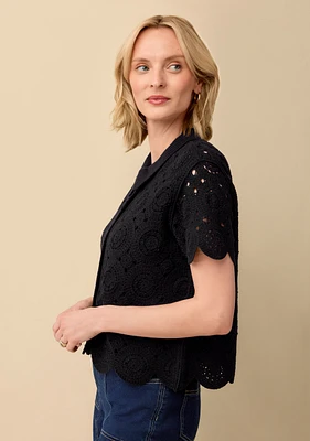 Crochet Collared Sweater