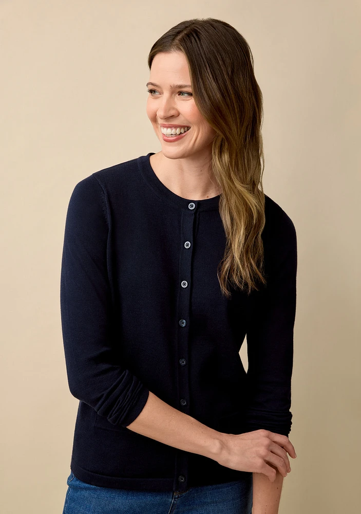 Button Front Cotton Cardigan