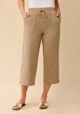 Crinkle Gauze Crop Pant