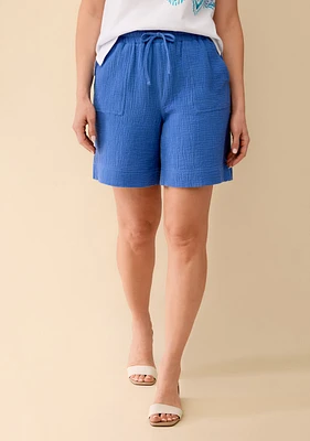 Crinkle Cotton Gauze Short