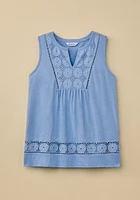 Y Neck Lace Yoke Top
