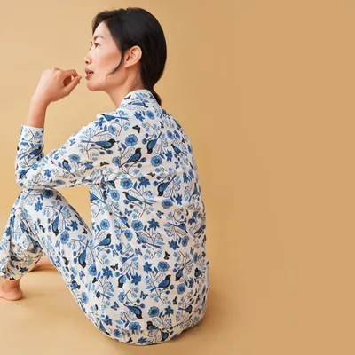 Blue Birds Flannel Pyjama Set