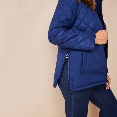 Quilted Jacket with Removable Hood