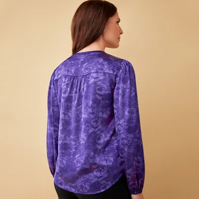 Button Front Silky Blouse