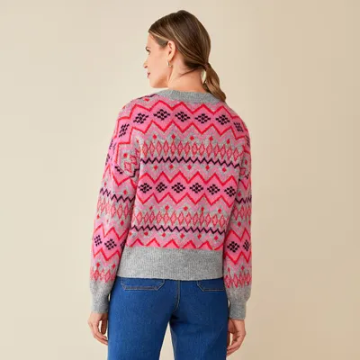 Modern Jacquard Crewneck Sweater