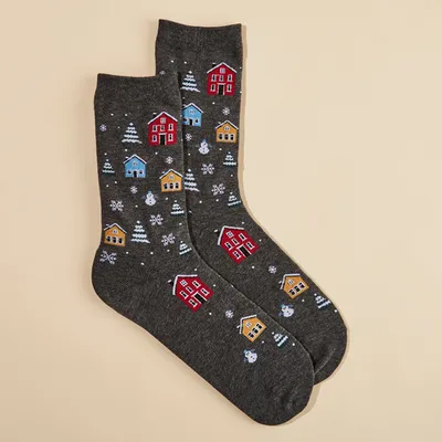 Holiday Houses Crew Socks