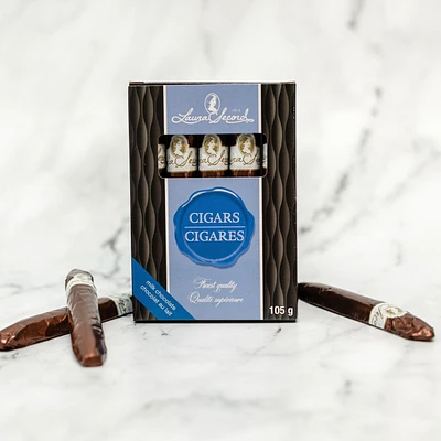 Boîte de 5 cigares en chocolat au lait bleus [92968]