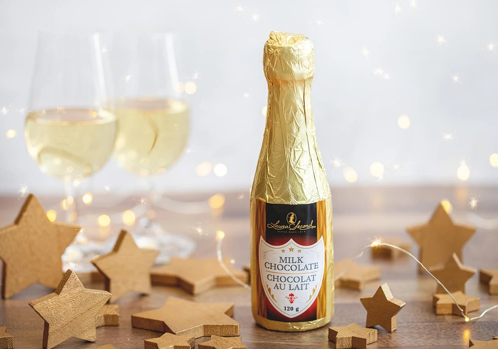 Bouteille de champagne en chocolat au lait creux 120 g [86591]