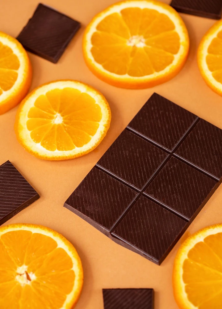 Barre de chocolat noir 70% et orange 100 g [87040]