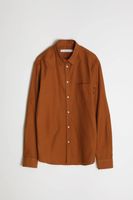 Japanese Long Sleeve Yarn Dyed Flannel Amber