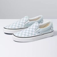 Classic Slip-On Checkerboard Baby Blue/ True White