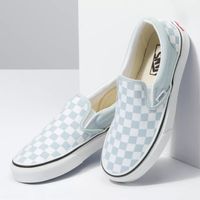 Classic Slip-On Checkerboard Baby Blue/ True White