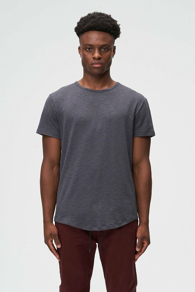 KUWALLA TEE Slub Hi-Lo Tee Charcoal