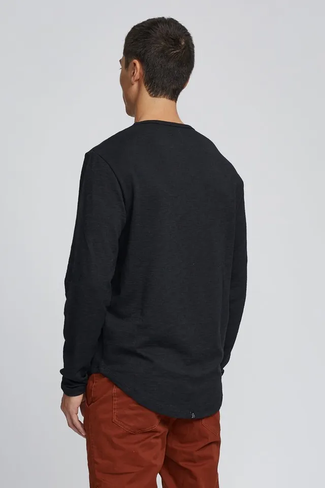 KUWALLA TEE Long Sleeve Slub Hi-Lo Tee Black