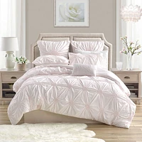 Swift Home Floral Ruched Duvet Cover Set