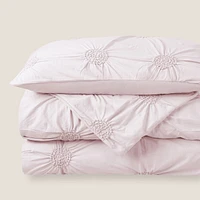 Swift Home Floral Ruched Duvet Cover Set
