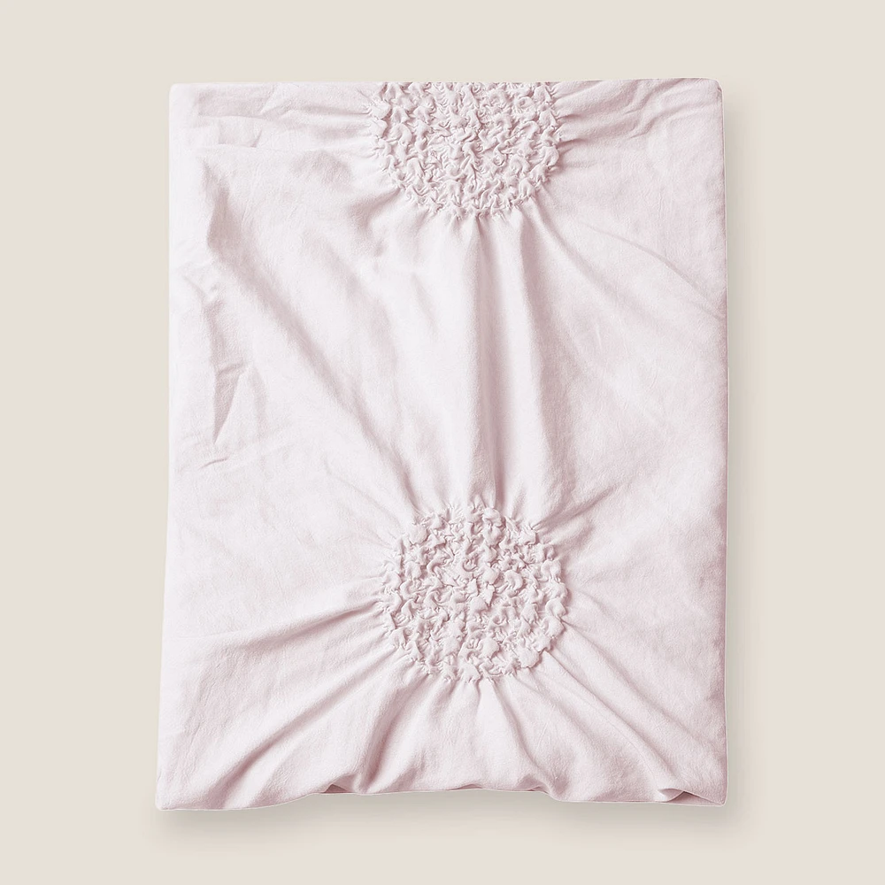 Swift Home Floral Ruched Duvet Cover Set
