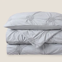 Swift Home Floral Ruched Duvet Cover Set