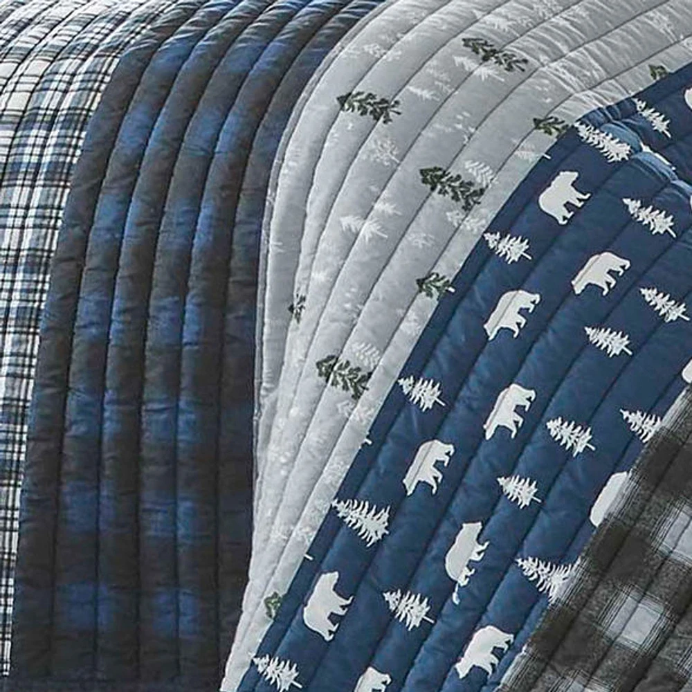 Eddie Bauer Blue Creek Plaid Quilt Set