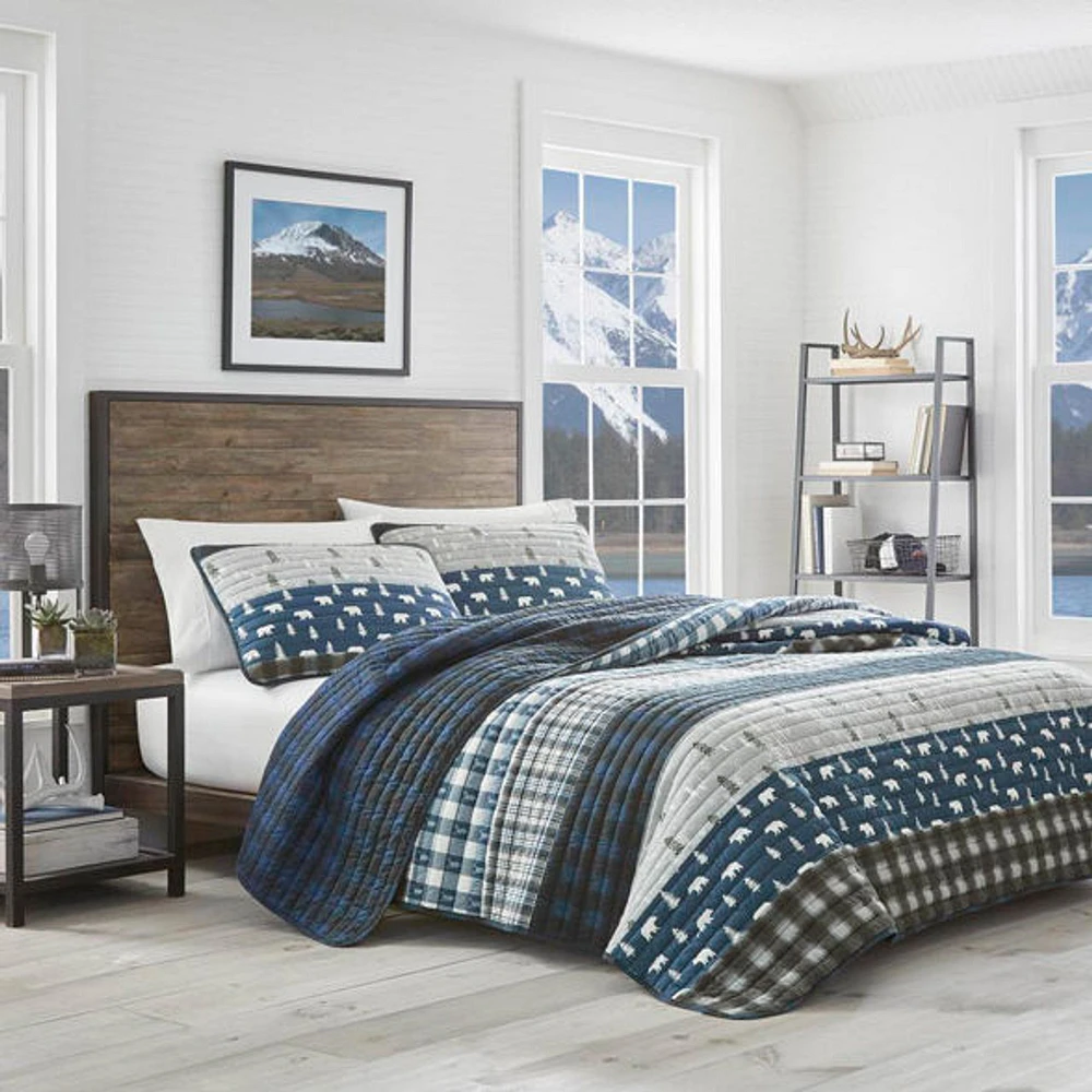 Eddie Bauer Blue Creek Plaid Quilt Set