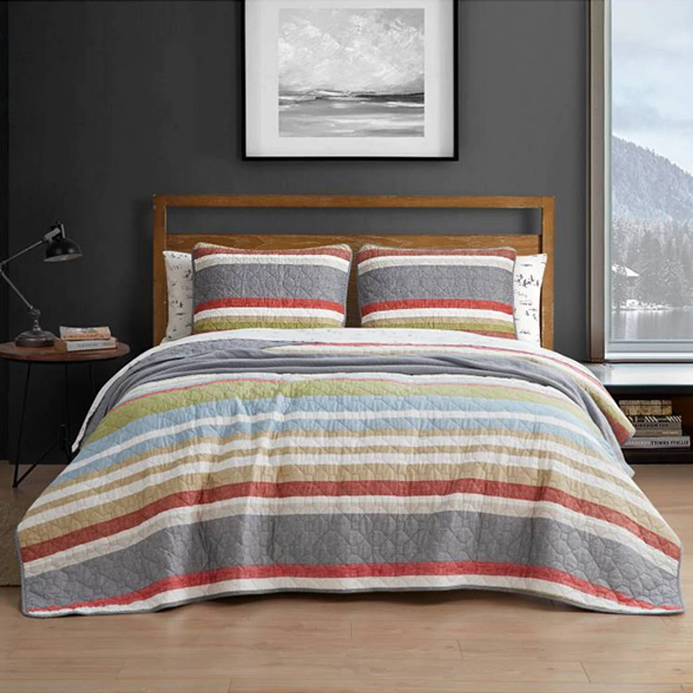 Eddie Bauer Salmon Ladder Stripe Quilt Set