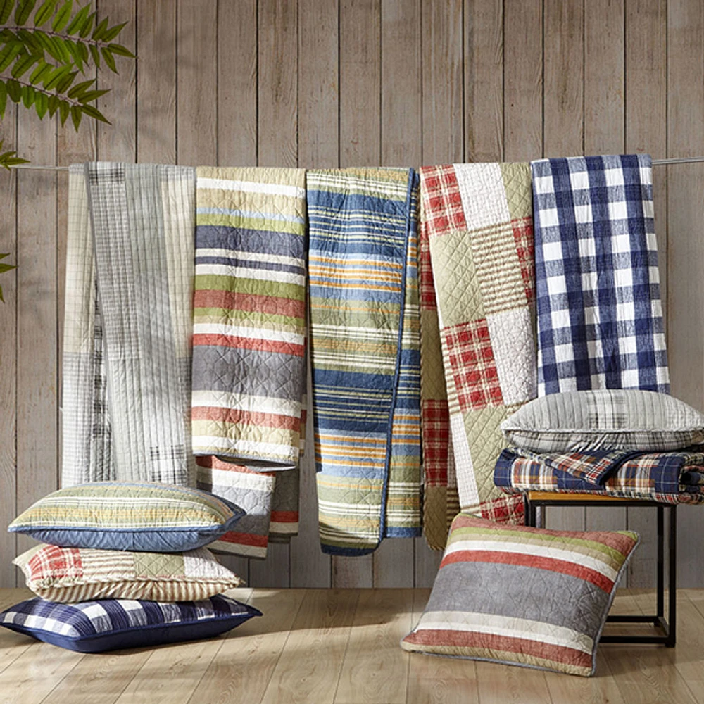 Eddie Bauer Salmon Ladder Stripe Quilt Set