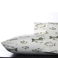 Eddie Bauer School of Fish Flannel Sheet Set