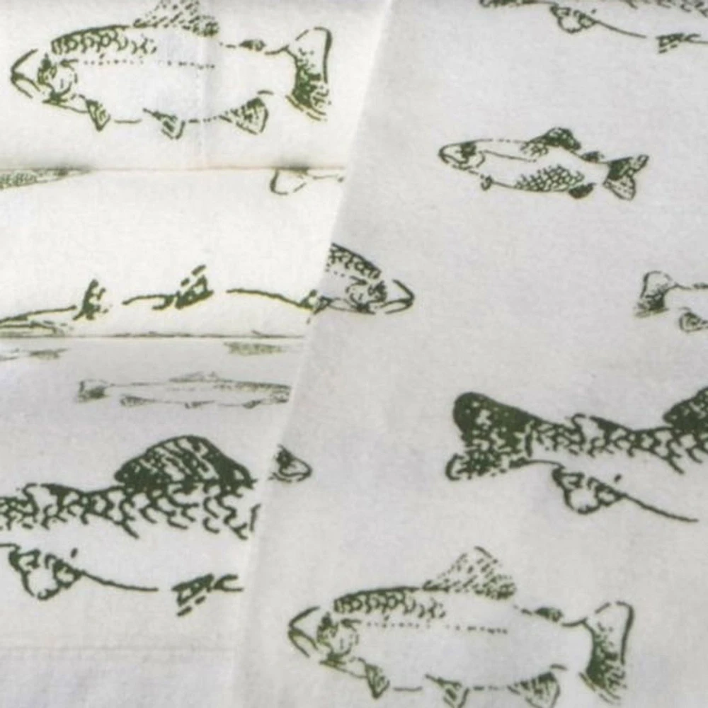 Eddie Bauer School of Fish Flannel Sheet Set