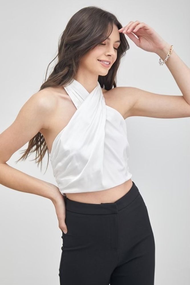 DO+BE CROP TOP S/L OFF WH214081