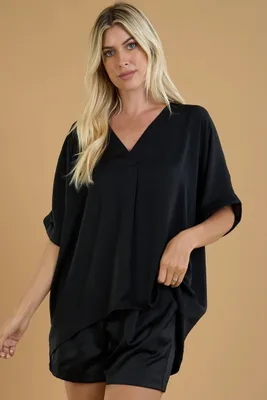 GLAM BLOUSE S/S BLK218234