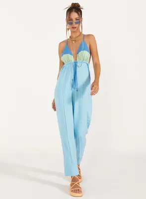 OPEN JUMPSUIT LINEN219904