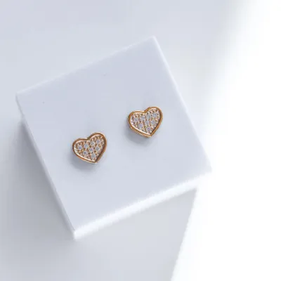 M16 HEART DIAMOND PAVE STUDS 219542