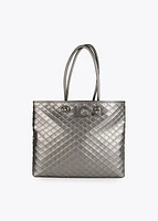 LOLA DIAMOND TOTE BAG GREY226136