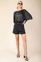 GLAM BLOUSE 3/4 BLK226548