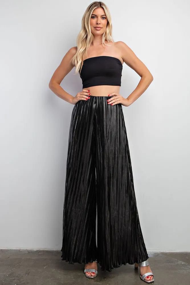 GLAM WIDE PANTS BLK221944