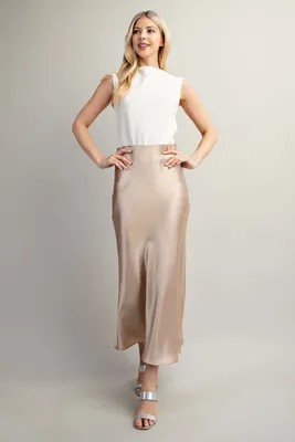 GLAM MIDI SATIN SKIRT CR222915