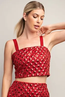 GLAM CROP TOP RED222916