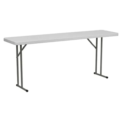 Foot Granite White Plastic Folding Training Table Light Grey Metal