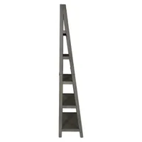 Hillsboro Ladder Bookcase in Gray Washed Finish