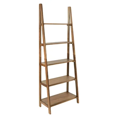 Bandon Ladder Bookcase in Ginger Brown Finish