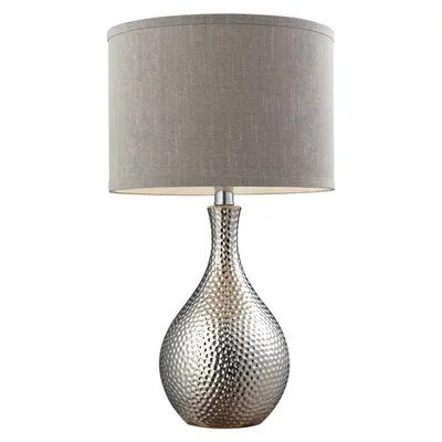 GREY HAMMERED TABLE LAMP