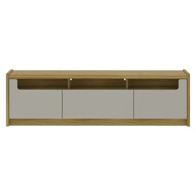 Munoz 72.83” TV Stand with 3 Compartments and Media Shelves in Gray Gloss